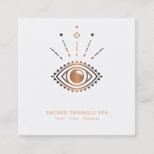 *~* Alchemist Mystic Eye Shaman Sacred Geometry Square Business Card
