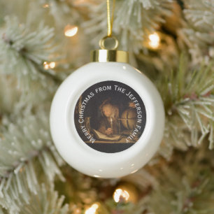 Alchemist Philosopher Reading Personalised Ceramic Ball Christmas Ornament