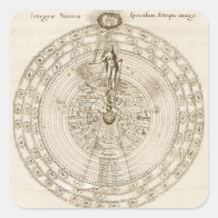 Alchemist Robert Fludd - As Above So Below Square Sticker