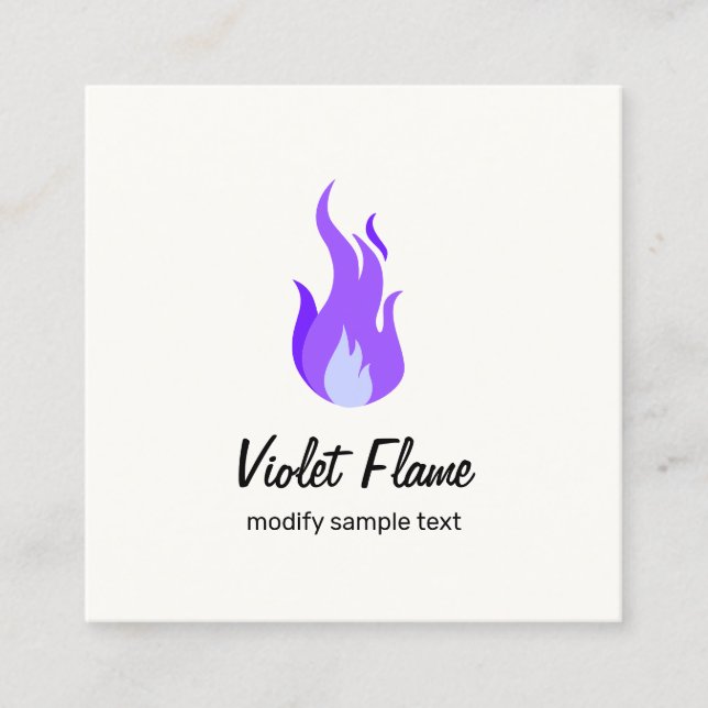 Alchemist Violet Flame Spiritual Healer Square Business Card (Front)