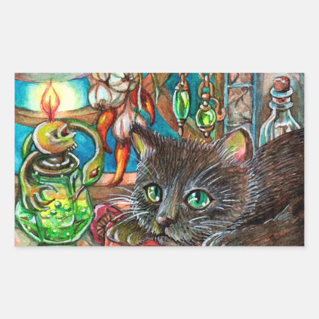 Alchemist's Cat Rectangular Sticker (Front)