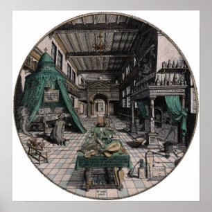 Alchemist's Laboratory - Heinrich Khunrath - 1595 Poster
