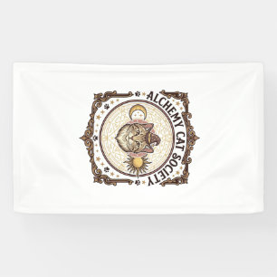 Alchemy Cat Society Cat Alchemy Vintage Vector Art Banner