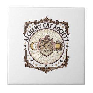 Alchemy Cat Society Cat Alchemy Vintage Vector Art Tile