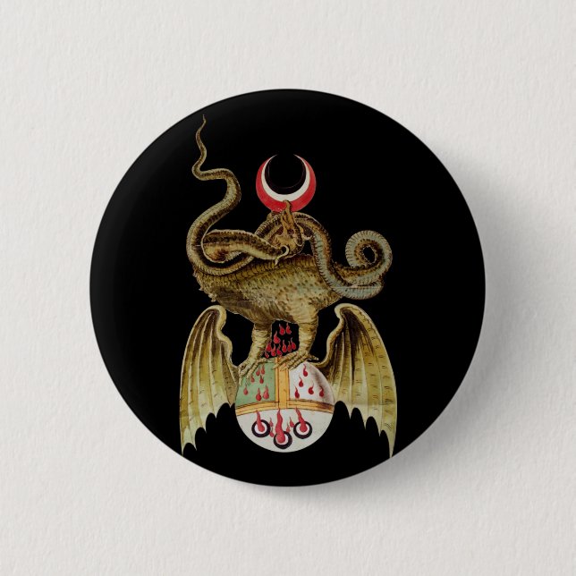 Alchemy Dragon  Vintage Illustration  6 Cm Round Badge (Front)