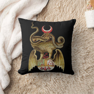 Alchemy Dragon  Vintage Illustration  Cushion