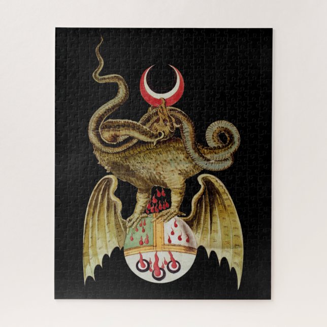 Alchemy Dragon  Vintage Illustration  Jigsaw Puzzle (Vertical)