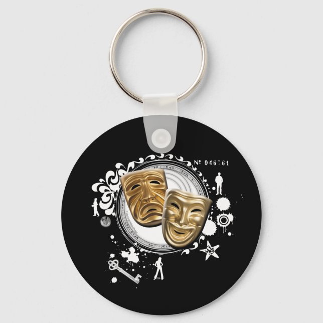 Alchemy of Acting Drama Masks Key Ring (Front)