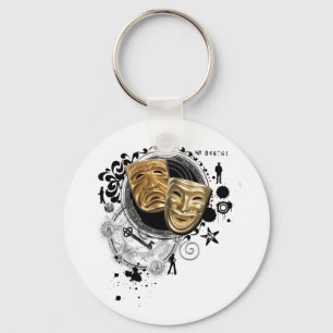 Alchemy of Acting Drama Masks Key Ring