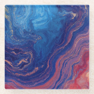 “Alchemy of Currents” – A Colourful Abstract Glass Coaster