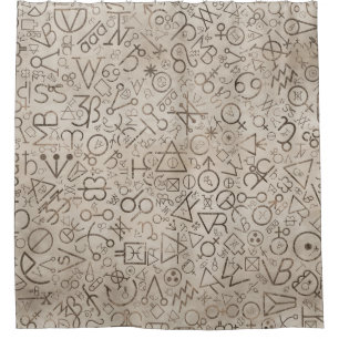 Alchemy symbols -Astrological symbols pattern #1 Shower Curtain