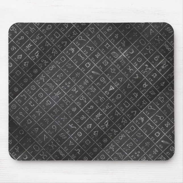 Alchemy Symbols Black Blackboard Chalkboard Mouse Mat (Front)