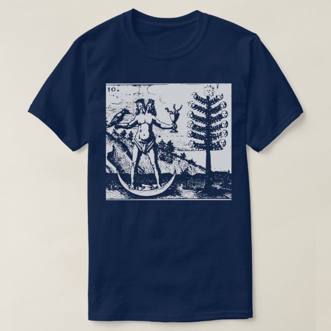 Alchemy Tree Of The Moon Androgynous Hermaphrodite T-Shirt (Design Front)