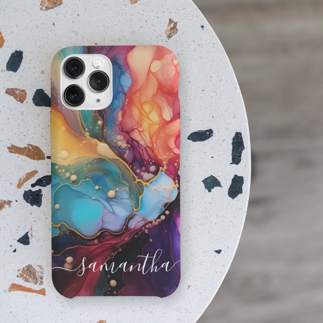 Alchohol Ink Colourful Fluid Marble art Case-Mate iPhone Case (Creator Uploaded)