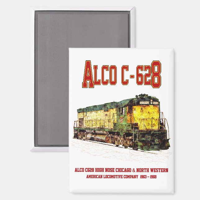 Alco C-628 aka Alco Century 628 Diesel Locomotive Magnet (Front/Back)