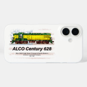 Alco C-628 Diesel Locomotive and American flag iPhone 16 Case