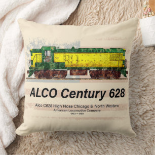 Alco C-628 Diesel Locomotive and American flag Cushion