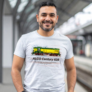Alco C-628 Diesel Locomotive and American flag T-Shirt