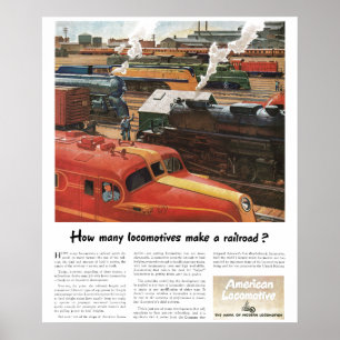 Alco Locomotives Make A Railroad Poster