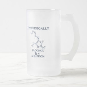 Alcohol, A Solution Frosted Glass Beer Mug