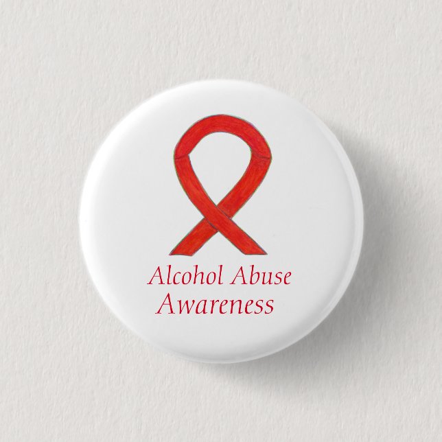 Alcohol Abuse Awareness Ribbon Custom Pin (Front)