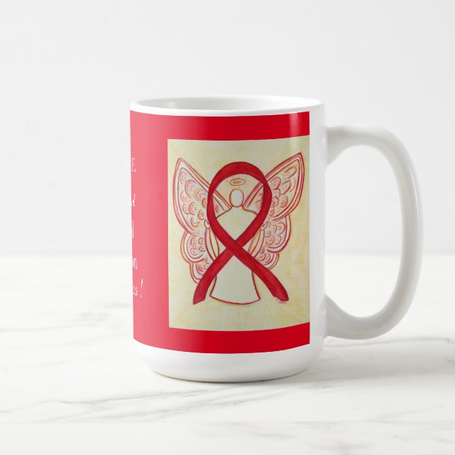 Alcohol Addiction Awareness Ribbon Angel Mug (Right)