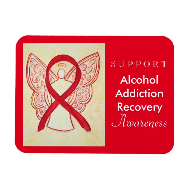 Alcohol Addiction Recovery Awareness Ribbon Magnet (Horizontal)