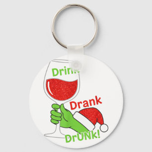 Alcohol &amp; Tails Drink Drank Drunk! Funny Chris Key Ring