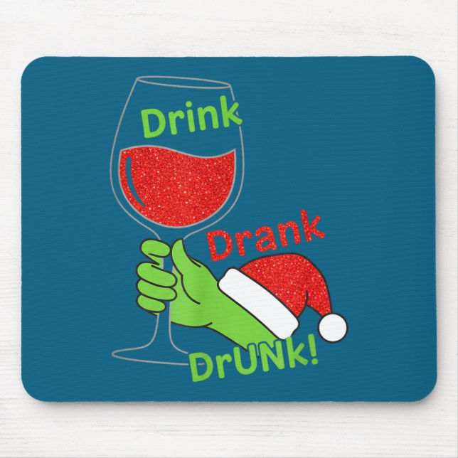 Alcohol &amp; Tails Drink Drank Drunk! Funny Chris Mouse Mat (Front)