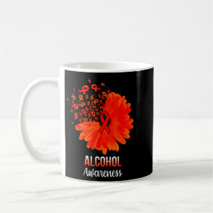Alcohol Awareness Red Ribbon Flower Coffee Mug