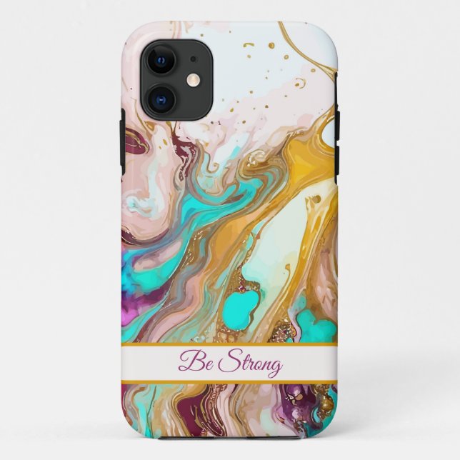 Alcohol colourful ink iPhone Case (Back)