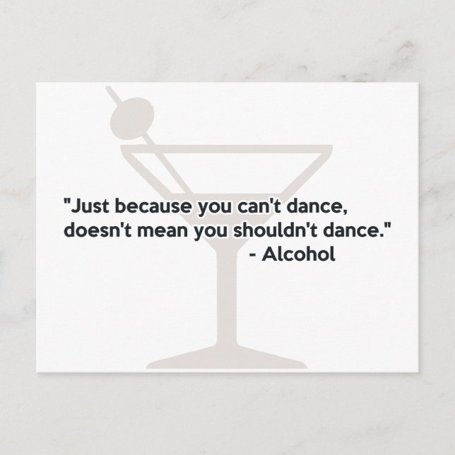 Alcohol Confidence Dancing Postcard (Front)