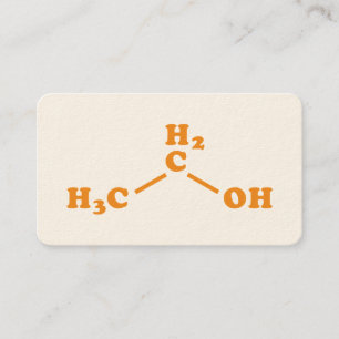 Alcohol Ethanol Molecular Chemical Formula Business Card