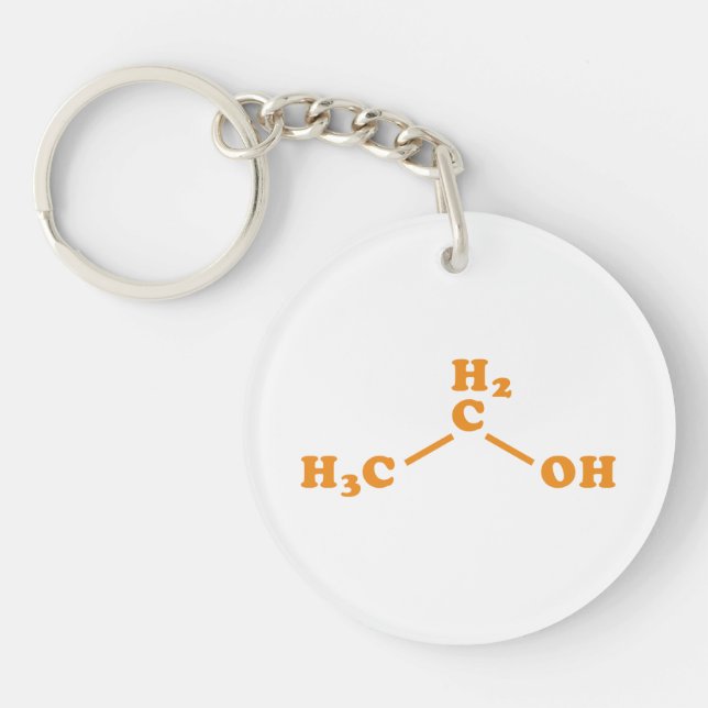 Alcohol Ethanol Molecular Chemical Formula Key Ring (Front)