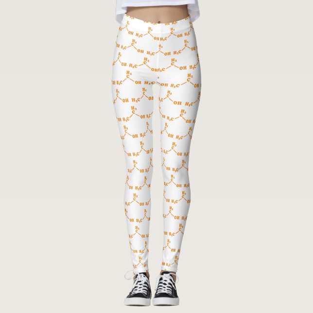 Alcohol Ethanol Molecular Chemical Formula Leggings (Front)