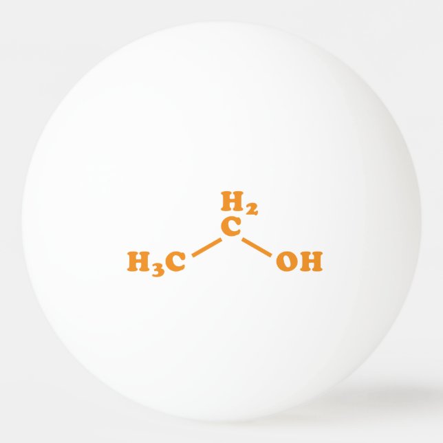 Alcohol Ethanol Molecular Chemical Formula Ping Pong Ball (Front)