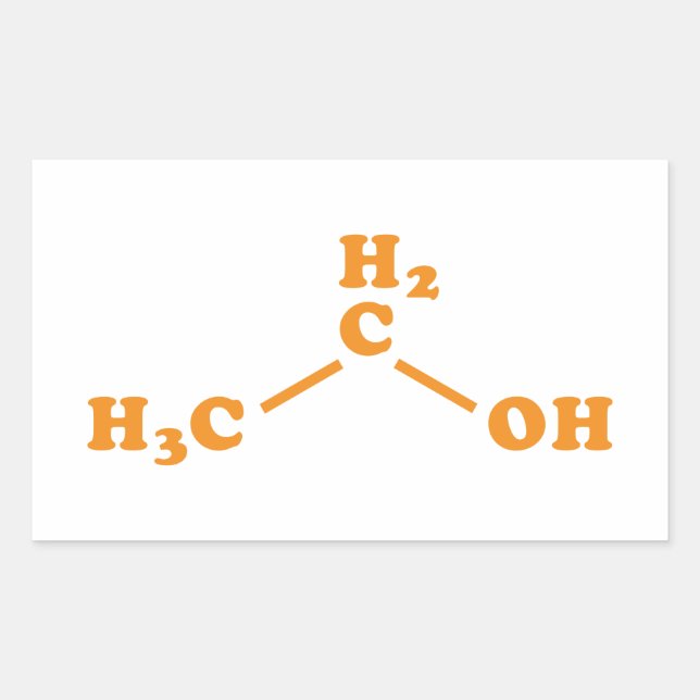 Alcohol Ethanol Molecular Chemical Formula Rectangular Sticker (Front)