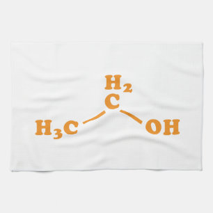 Alcohol Ethanol Molecular Chemical Formula Tea Towel