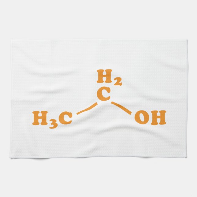 Alcohol Ethanol Molecular Chemical Formula Tea Towel (Horizontal)