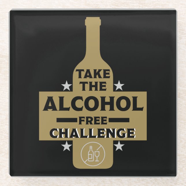  Alcohol Free And Sober Glass Coaster (Front)