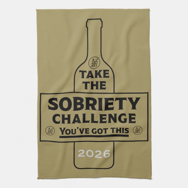  Alcohol Free And Sober Tea Towel (Vertical)