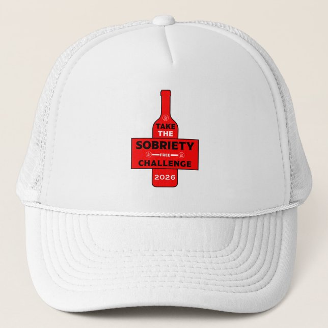  Alcohol Free And Sober Trucker Hat (Front)