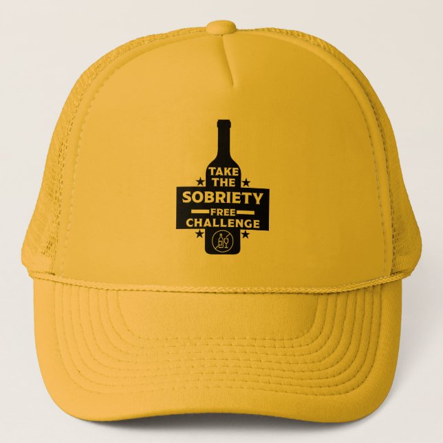  Alcohol Free And Sober Trucker Hat (Front)