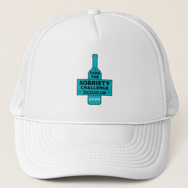  Alcohol Free And Sober Trucker Hat (Front)