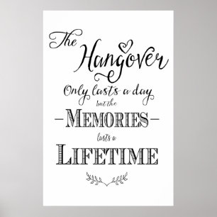 Alcohol HANGOVER bar wedding print