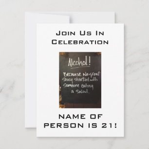 ALCOHOL HUMOR-21st BIRTHDAY PARTY INVITATION