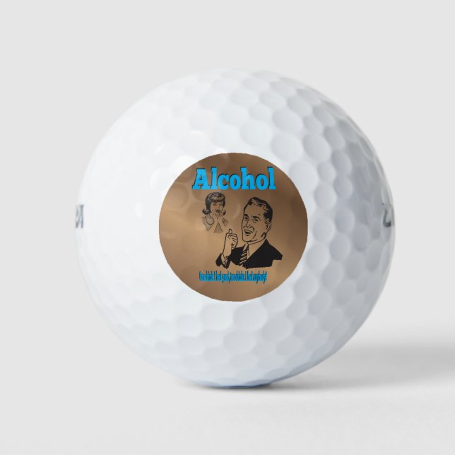 Alcohol Humour Gag Jokester Golf Balls (Front)