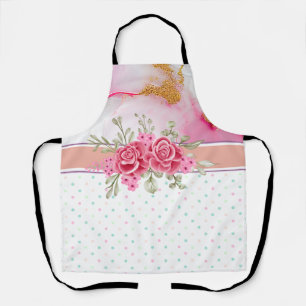 Alcohol Ink and Watercolor Spring Floral Apron