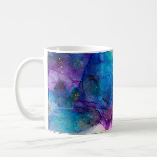 Alcohol Ink Art. Abstract painting. Alcohol Ink ba Coffee Mug (Left)