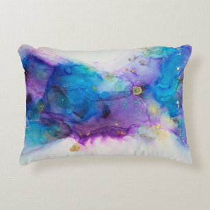 Alcohol Ink Art. Abstract painting. Alcohol Ink ba Decorative Cushion
